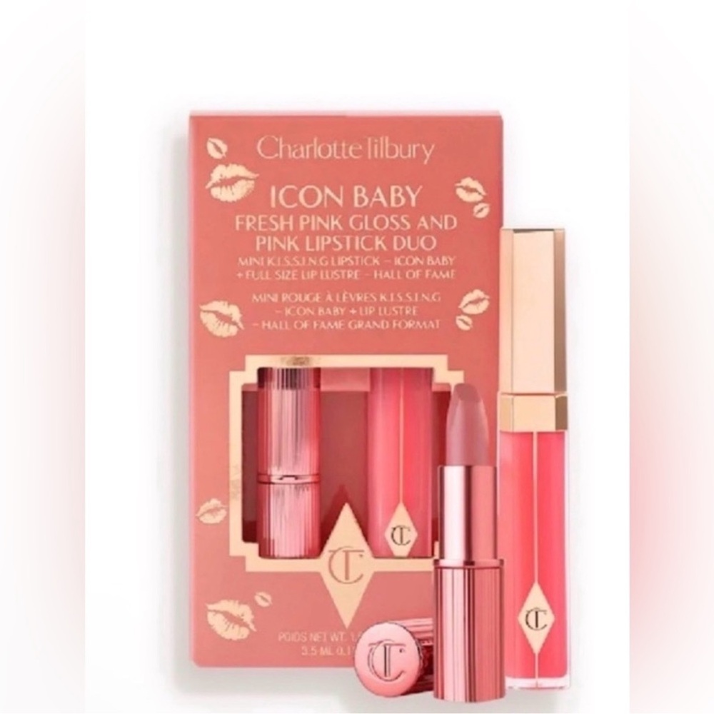 Charlotte Tilbury Icon Baby Fresh Pink Gloss and Pink Lipstick Duo